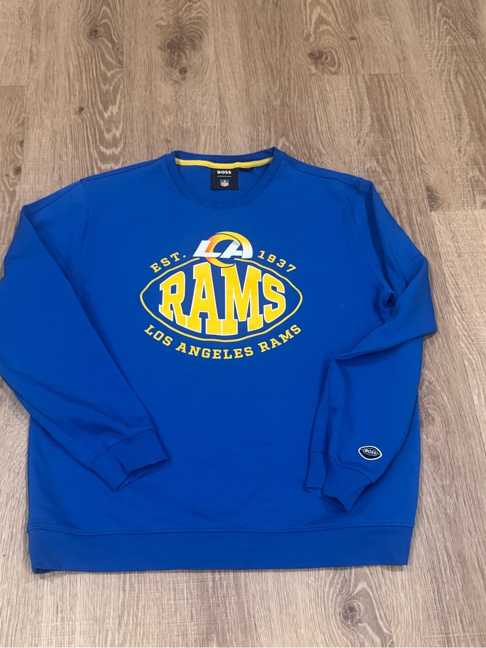 Limited Edition BOSS x NFL Los Angeles Rams Crewneck Sweatshirt XXL Blue